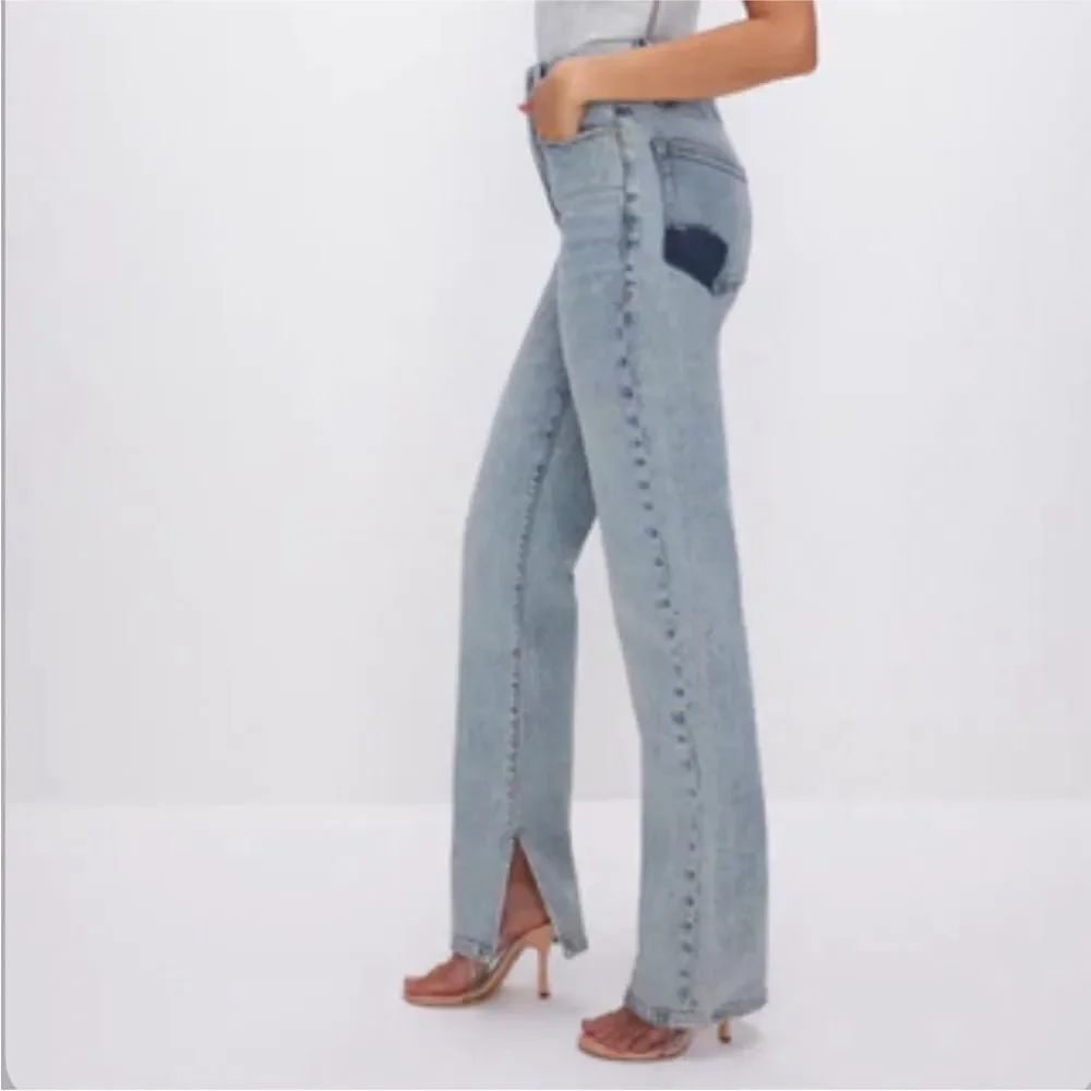 GOOD AMERICAN | NEW Good Boy Split Hem Curvy Stretch Denim Jeans Women’s Size 20